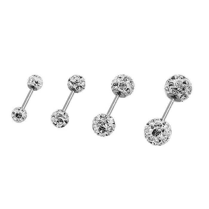 Wholesale Double-headed spiral diamond ball earrings