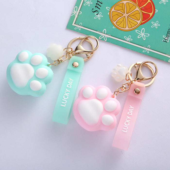 Wholesale   cartoon cat claw keychain  girl heart key chain car pendant bag decoration