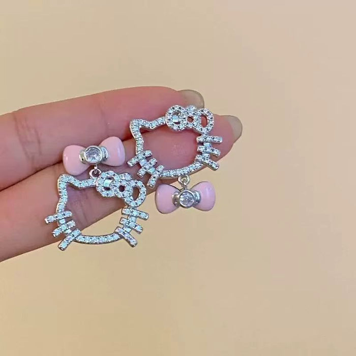 Wholesale Cute cat earrings with bow