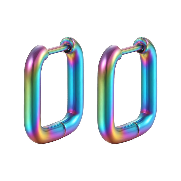 Wholesale geometric shaped ear buckle titanium steel earrings
