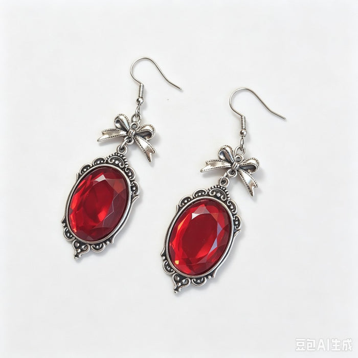 Wholesale Gothic Cross Earrings Black Red Crystal  Party Jewelry Accessory Electroplated Alloy For Women