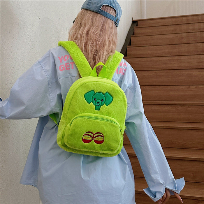 Wholesale Cartoon backpack autumn and winter plush student large capacity versatile school backpack