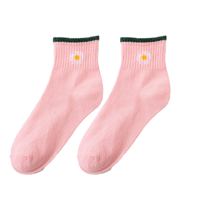 Wholesale of 10pcs Medium Tube Chrysanthemum Socks JDC-SK-Miqi002