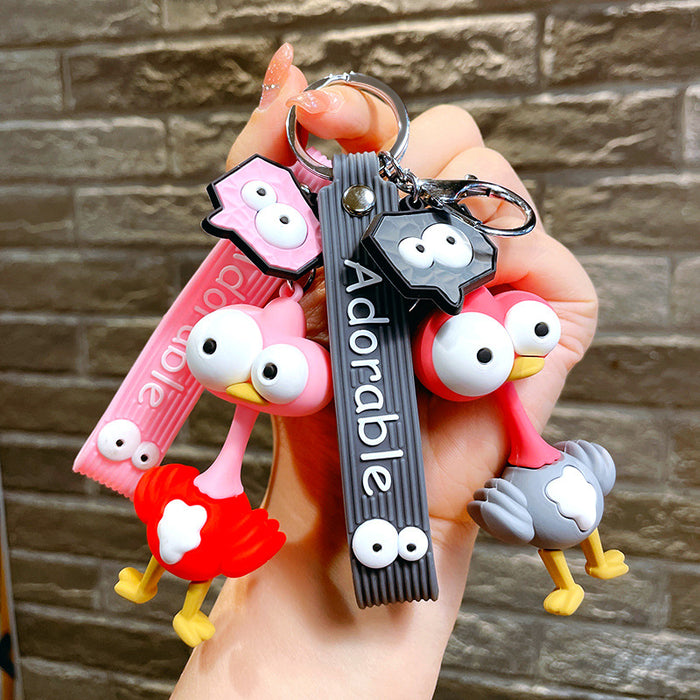 Wholesale Cartoon Flamingo Silicone Keychain JDC-KC-LeZi008