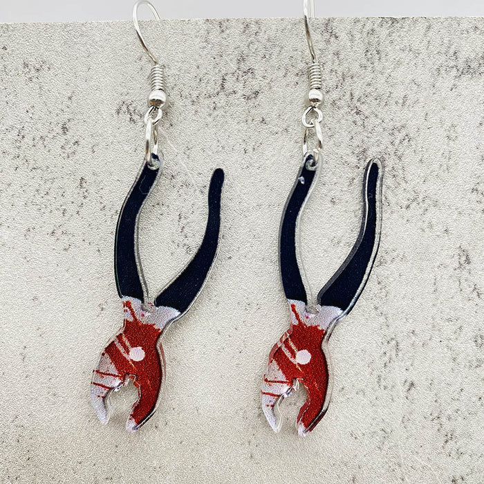 Wholesale Acrylic  earrings simulation blood-red knife  earrings for women