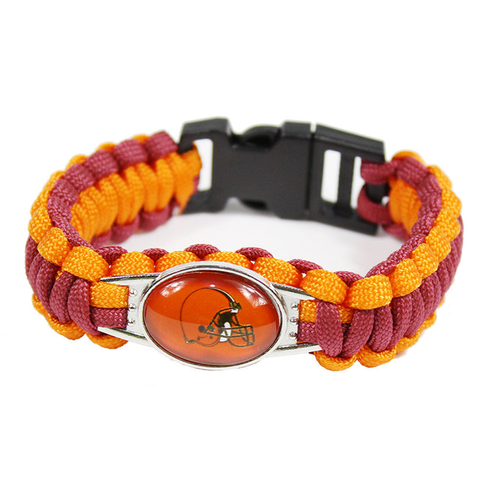 Wholesale  Football Team Woven Bracelet Outdoor Lifesaving Bracelet