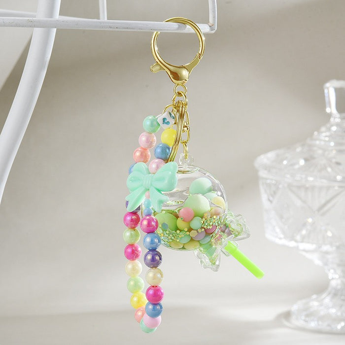Wholesale Liquid Glitter Bottle &  Lollipop Acrylic Oil-Filled Keychain