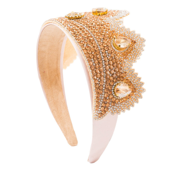 Wholesale French Vintage Rhinestone Crown Headband Hair Hoop