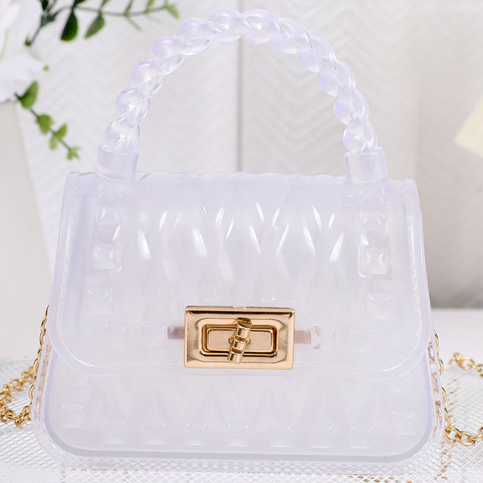 Wholesale crossbody mini mouth red envelope transparent chain Diamond jelly bag portable