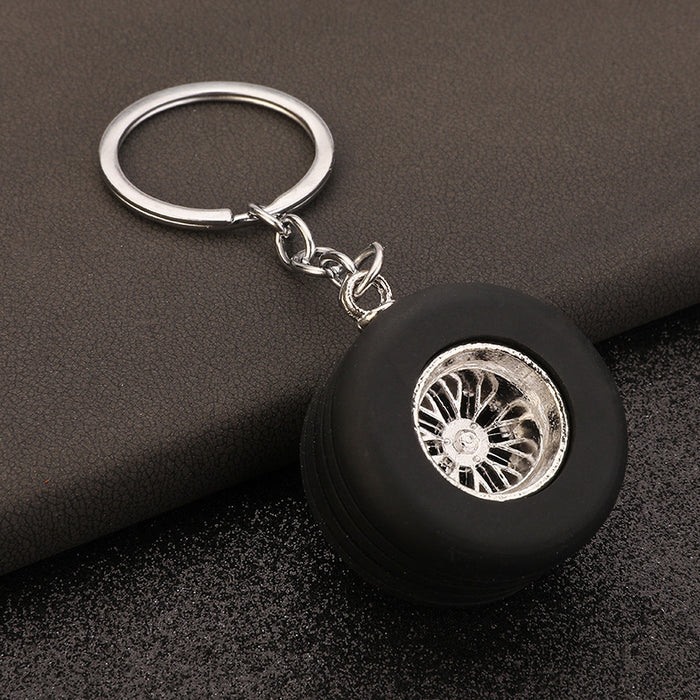 Wholesale  PVC soft rubber car tire keychain pendant silicone key chain