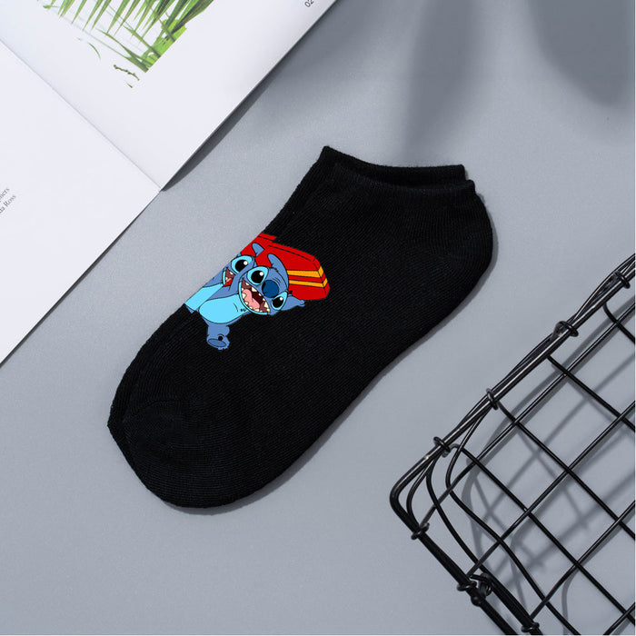 Wholesale Cartoon Simple Breathable Short Style Multi-color Cotton Crew Socks JDC-SK-WuDM001