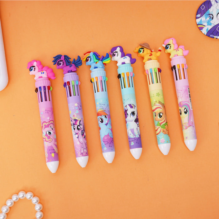 Wholesale Cartoon animal themed multi color pens ten color ballpoint pens