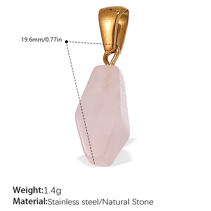 Wholesale DIY Gold-Plated Geometric Colored Gemstone Necklace Pendant