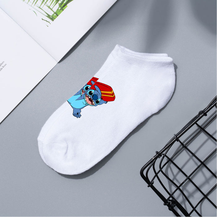 Wholesale Cartoon Simple Breathable Short Style Multi-color Cotton Crew Socks JDC-SK-WuDM001