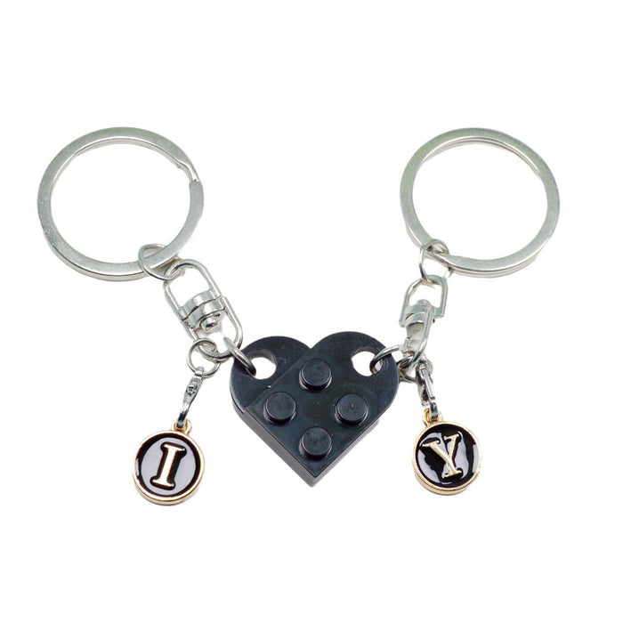 Wholesale Alloy Letter Pendant 2 in 1 Detachable Love Building Block Keychain JDC-KC-Maih003