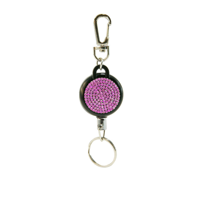 Wholesale Rhinestone Retractable Keychain Steel Wire Rope Women Bag Charm Anti Lost Fashion Accessory