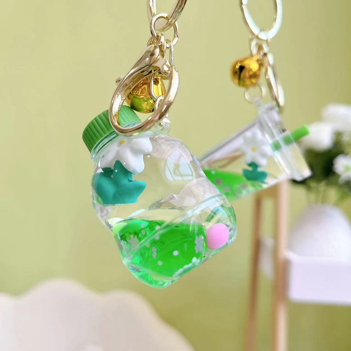 Wholesale Acrylic Oil Floating Flower Keychain JDC-KC-YanG074