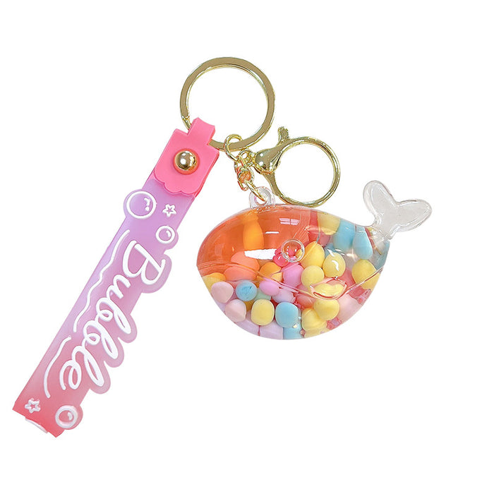 Wholesale Acrylic Jelly Bean Whale Keychain JDC-KC-WoA048