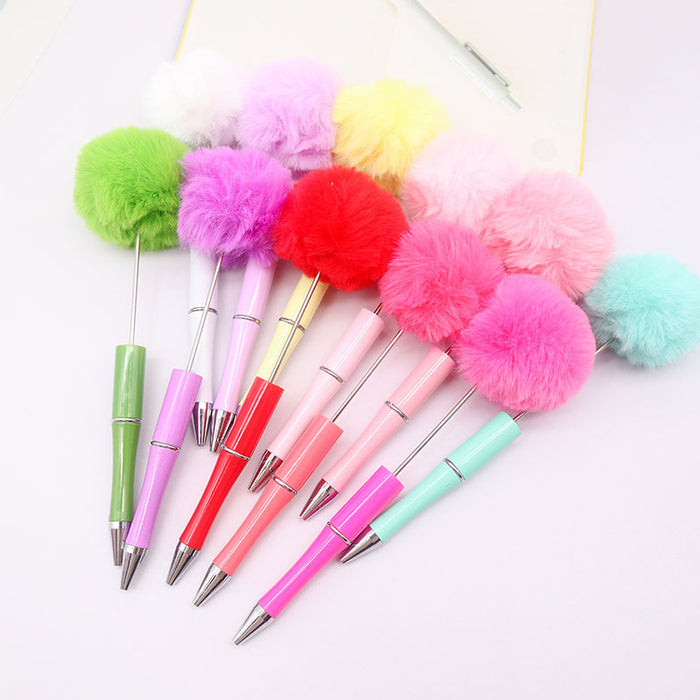 Wholesale Hair Ball Plastic Bead Pen JDC-PN-ChenYu004