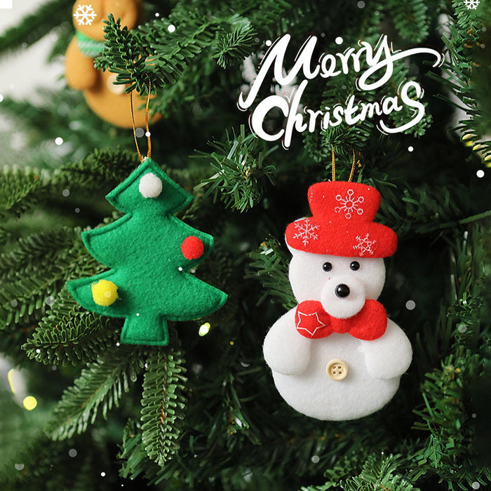 Wholesale Christmas Decoration Pendant Fabric Accessories Christmas Tree Decoration Pendant Doll Snowman Bell Pendant