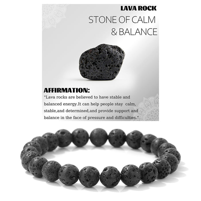 Wholesale 8mm stone bead bracelet with elastic cord a new design for couples