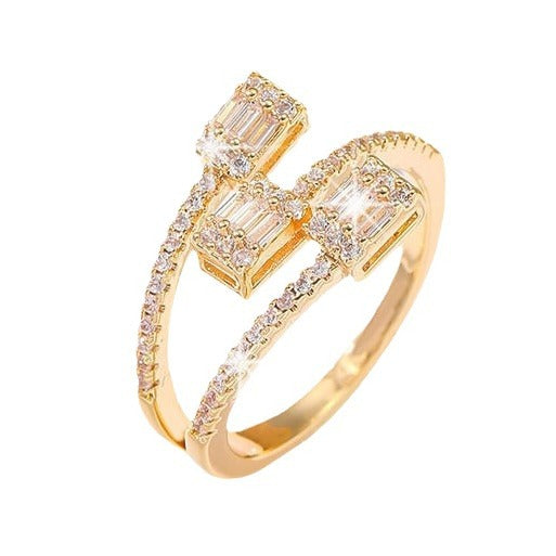 Wholesale Open Ring Female Niche Design Geometric Finger Ring Fashion