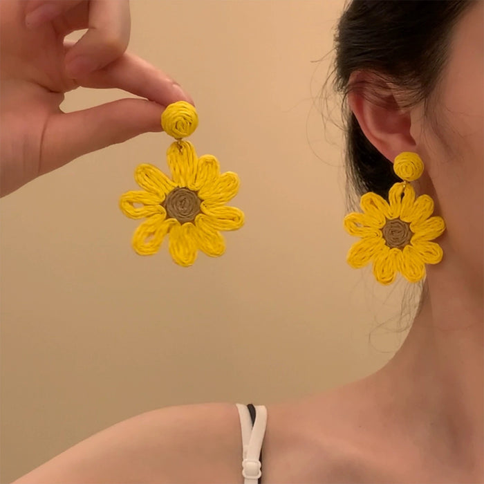 Wholesale Sun Flower Earrings - New Exaggerated Ear Accessories