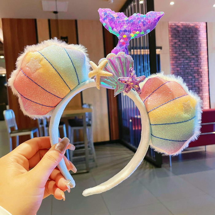 Wholesale hair accessories face wash cute funny mermaid cartoon headband headdress