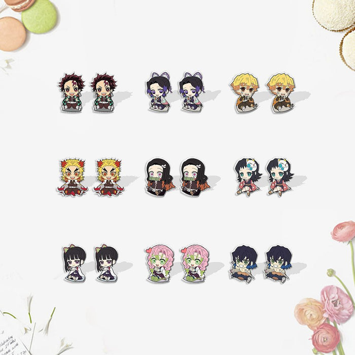 Wholesale  Animation Secondary Acrylic Earrings Animation Heat Shrinkable DIY Handmade Resin Earrings