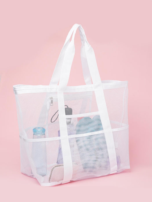 Wholesale Beach bag, large capacity toy mesh swimming bag, multifunctional travel handbag, single shoulder beach bag, swimsuit storage bag