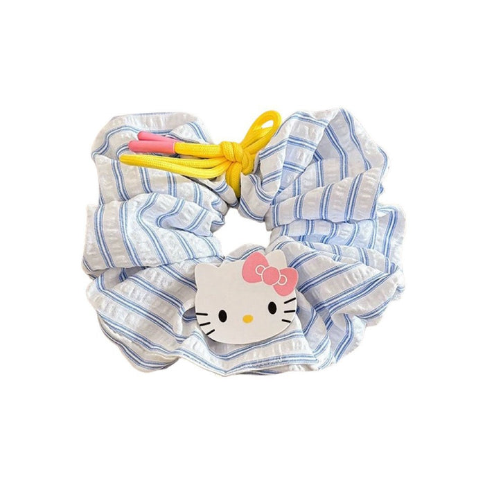 Wholesale Cute blue and white striped  hair scrunchies