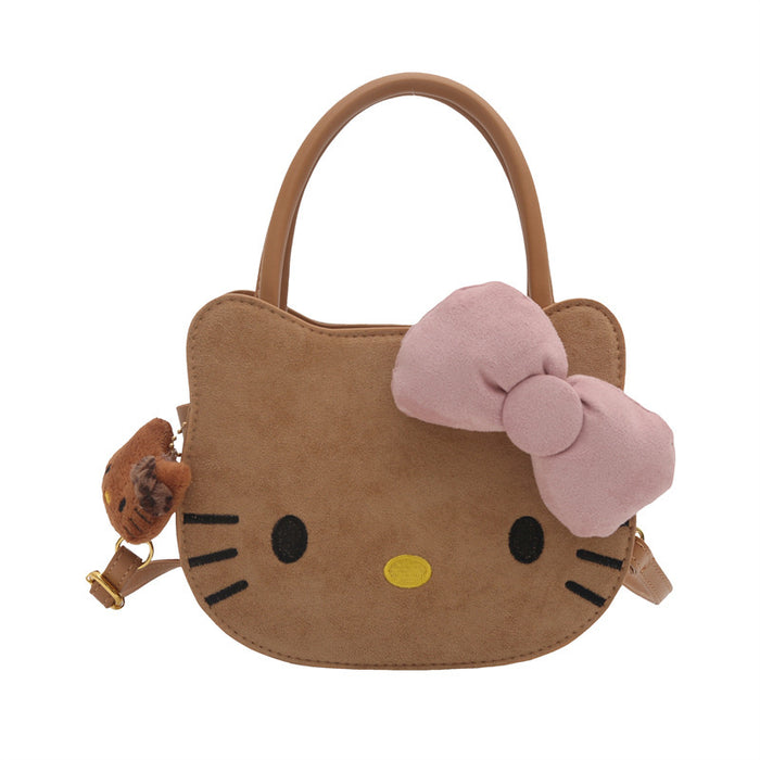 Wholesale Cute cartoon shoulder bag with leopard print bow.
