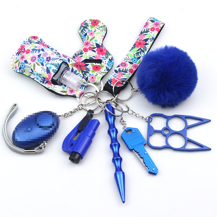 Wholesale Hand Sanitizer Bag Zinc Alloy Wrist Multi-function Keychain 10-piece Set JDC-KC-TouMS015