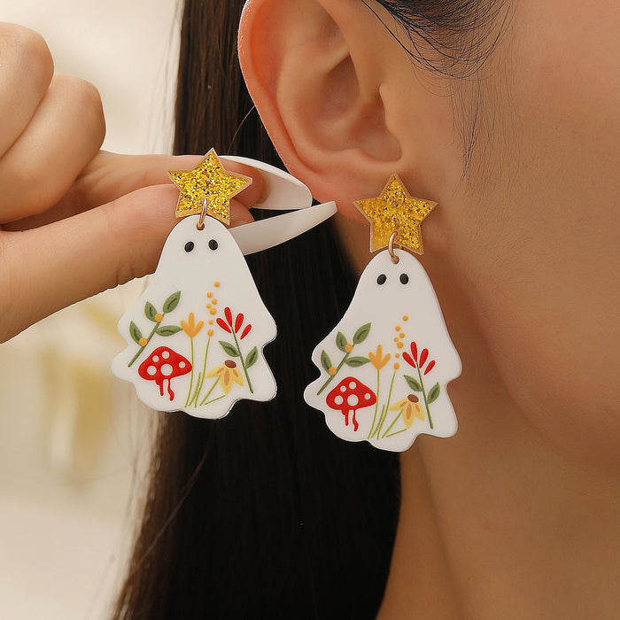 Wholesale  plate earrings creative versatile  acrylic fashion personality ghost earrings