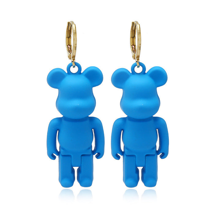 Wholesale Earrings Leather Color Bear Pendant (F) JDC-ES-ZL010