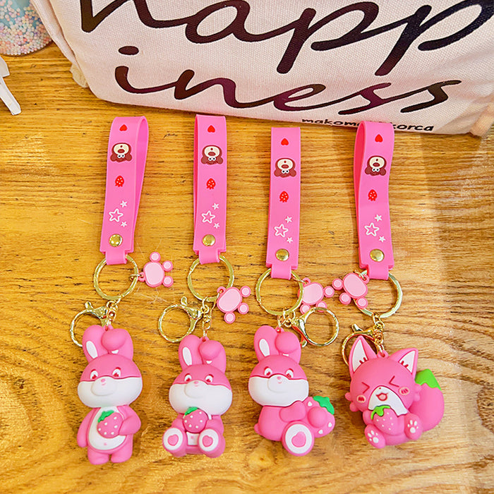 Wholesale Pink Strawberry Bear Keychain JDC-KC-YDao099