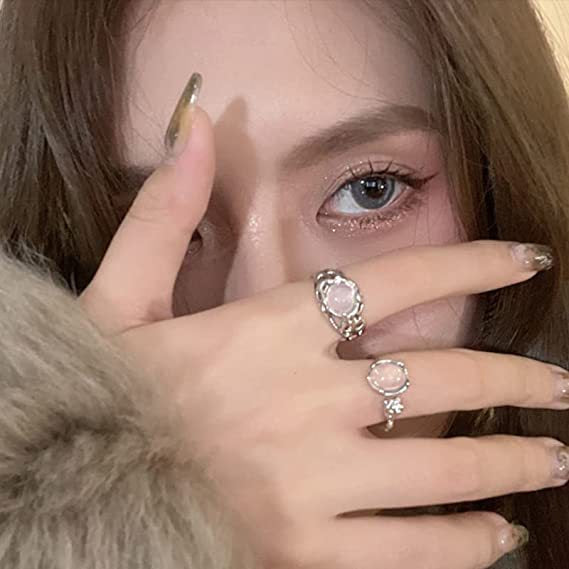 Wholesale Fashion trend inlaid ring, light luxury niche open mouth ring