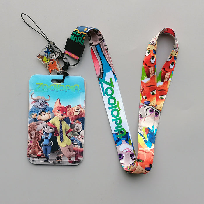 Wholesale Cartoon Anime Student Bus Card Holder Lanyard Keychain