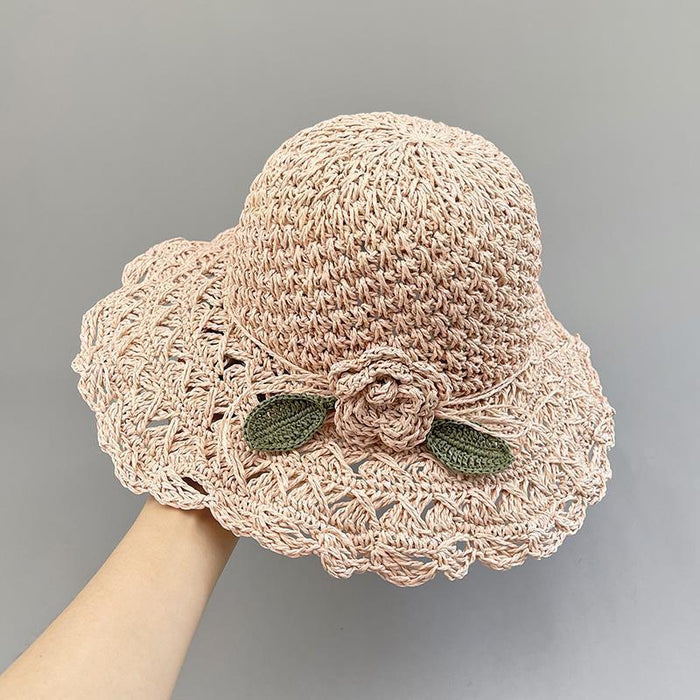 Wholesale Beach Hat Hand-woven Summer Cool Hat Straw Hat Women's Sunshade Flower Sun Hat