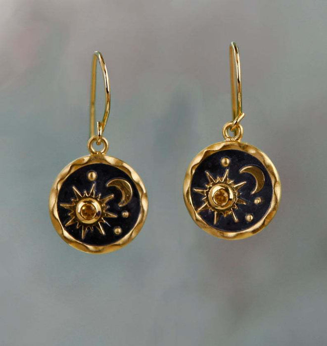 Wholesale Fashion independent station sun and moon earring pendant