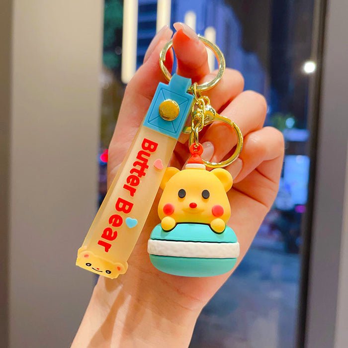 Wholesale   Bear Keychain Cute Silicone  Bear Pendant Cartoon Bag Hanging