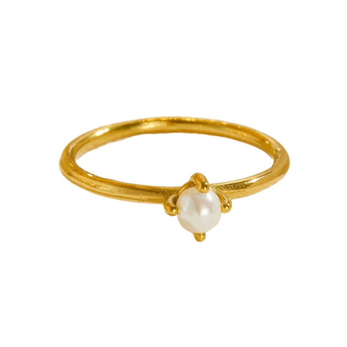 Wholesale Women' s pearl titanium steel ring