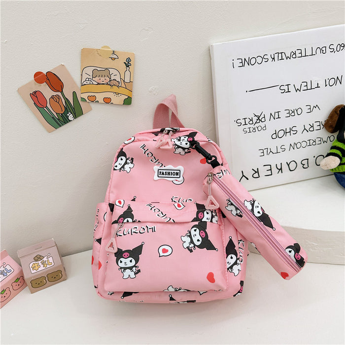 Wholesale Cartoon printed backpack, cute casual graffiti pencil case, small backpack