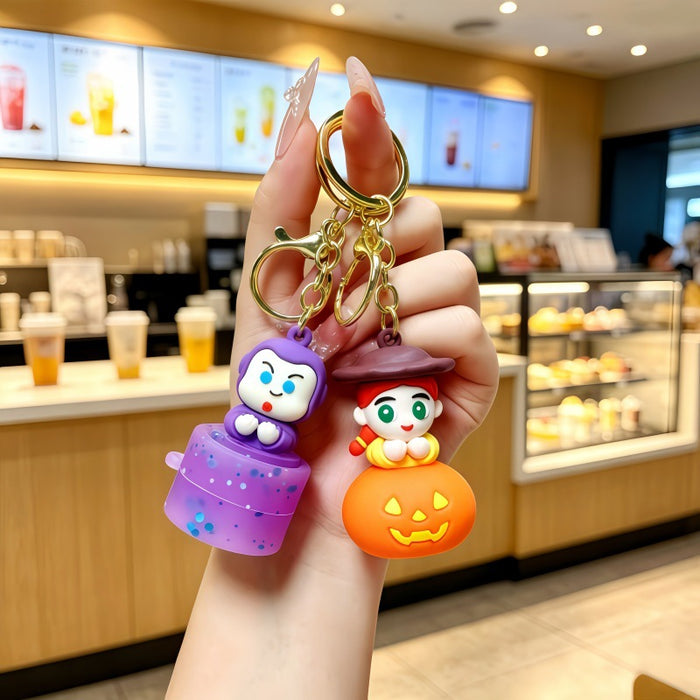 Wholesale Cartoon Metal Keychain Night Light Decorative Bag Charm Gift for Students Couples MOQ≥2