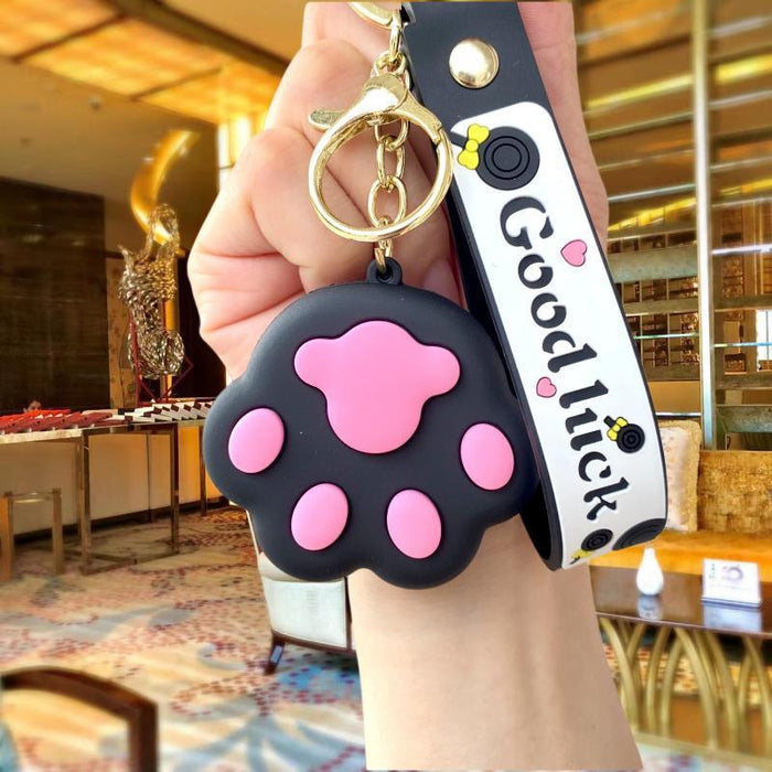 Wholesale Silicone Cartoon Cat Paw Keychain JDC-KC-MingT244