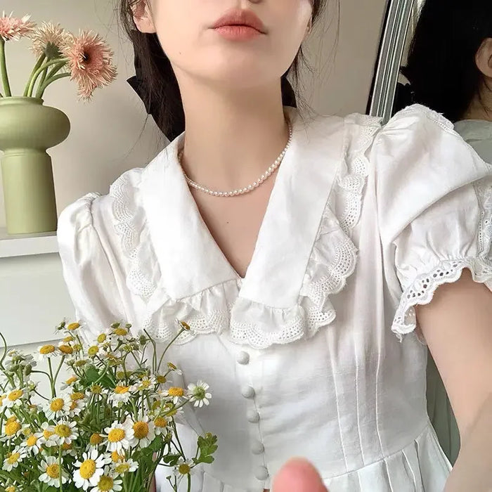Wholesale Luxurious Aurora White High Brightness Pearl Necklace with High Grade Sense Clavicle Chain