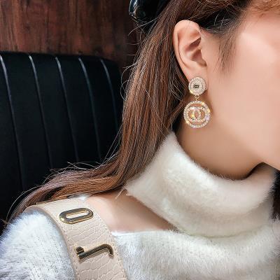 Wholesale Full Diamond Korean Temperament Earrings JDC-ES-Haow002