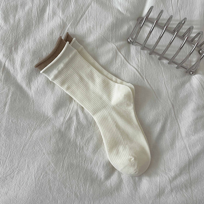 Wholesale Stacked socks versatile mid tube socks boneless rolled edge length tube socks