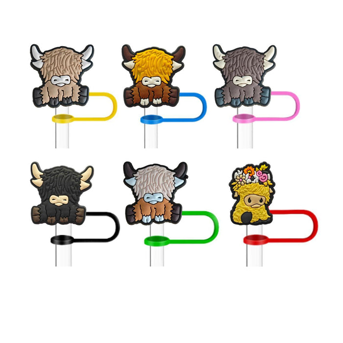 Wholesale 10mm PVC Sheep Series Cartoon Straw Cover JDC-SCR-XJF005