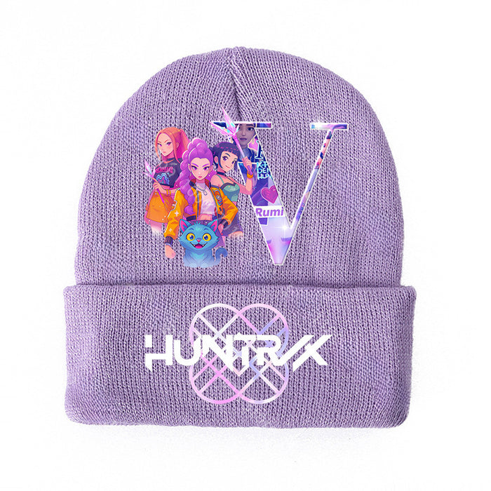 Wholesale KPOP Knitted Cartoon Letter Print hat